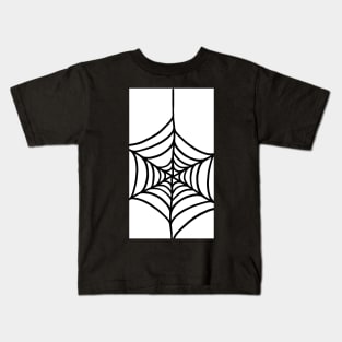 White and Black Spider Web Kids T-Shirt